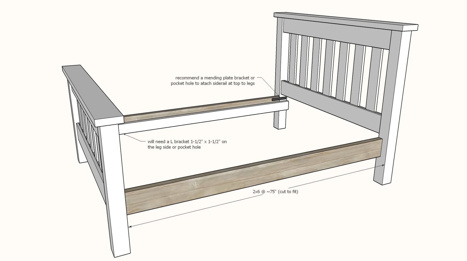 Mission Style Bed, Queen or Full Size Frame — step 7
