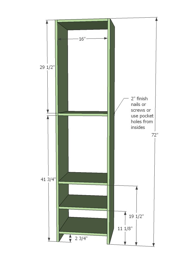 Mudroom System with Towers and Bench — step 2