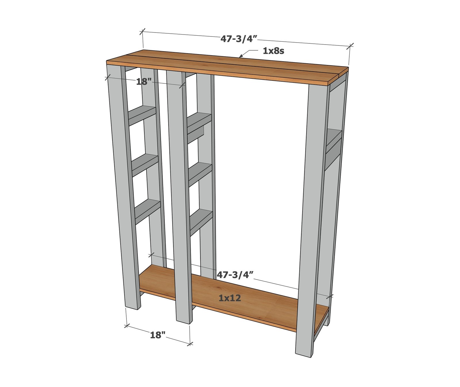 Open Wardrobe Closet with Shelves — step 3