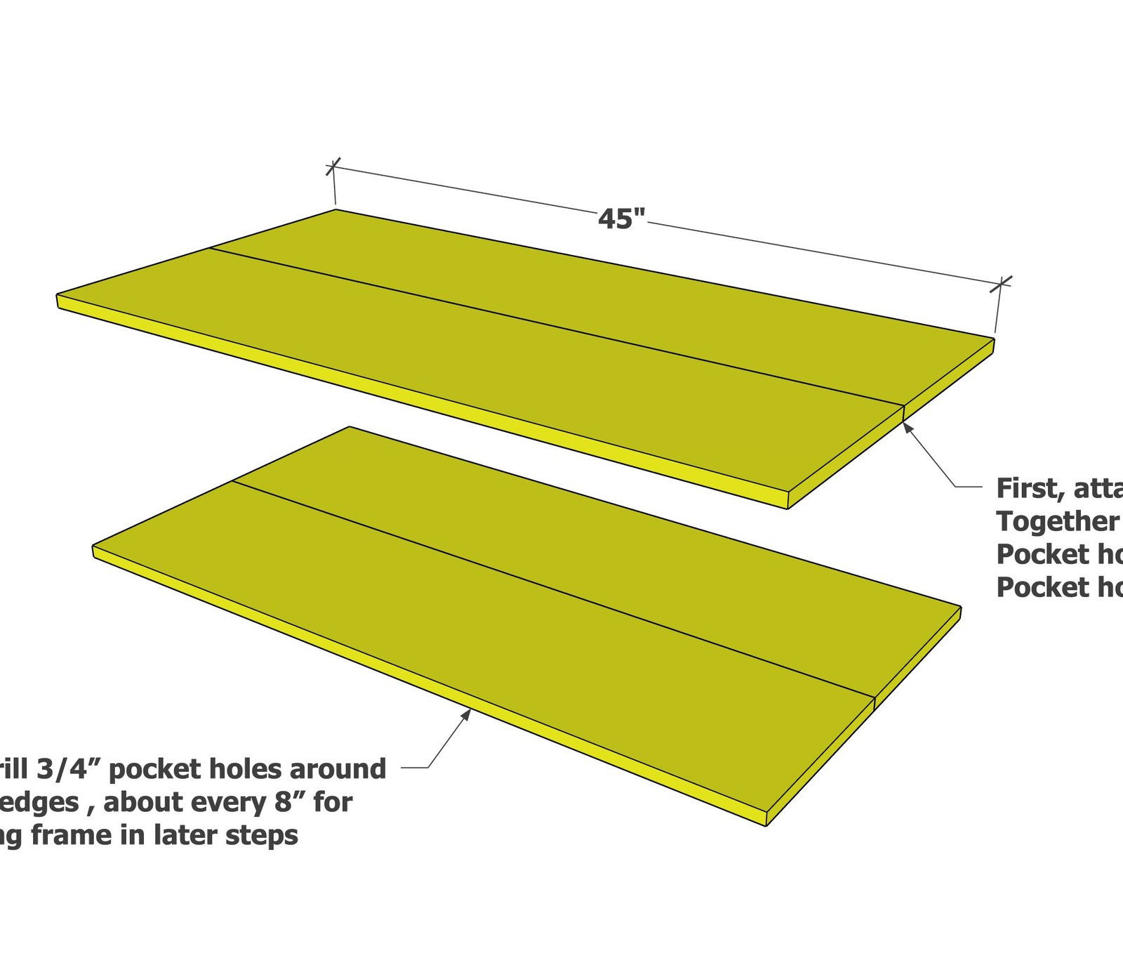 Parsons Rectangle Coffee Table — step 1