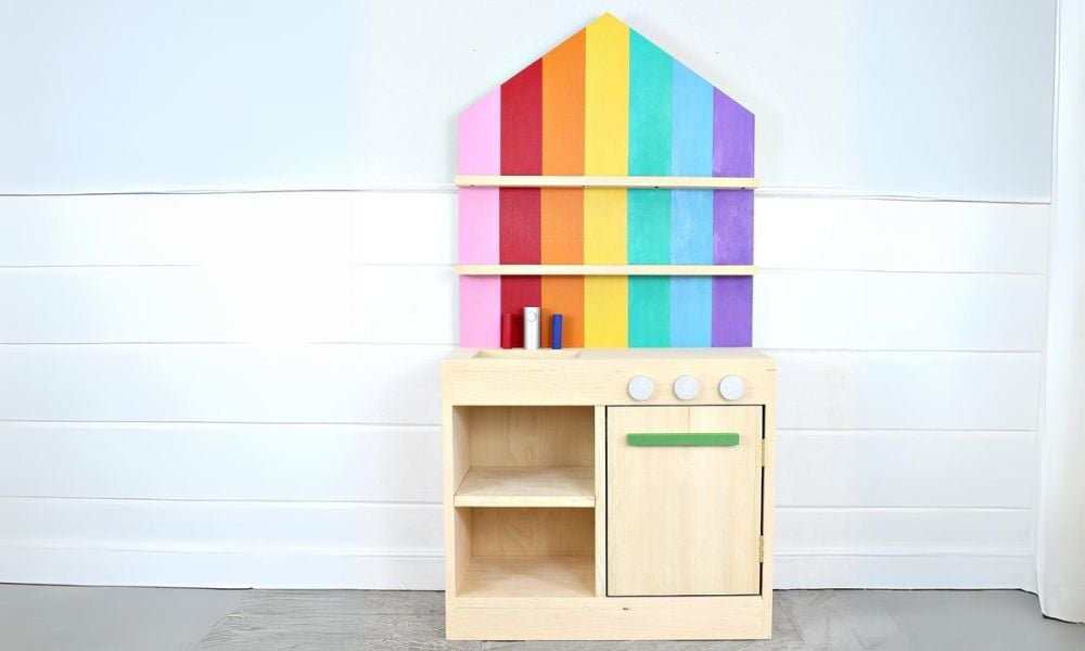 Play Kitchen with Back Wall