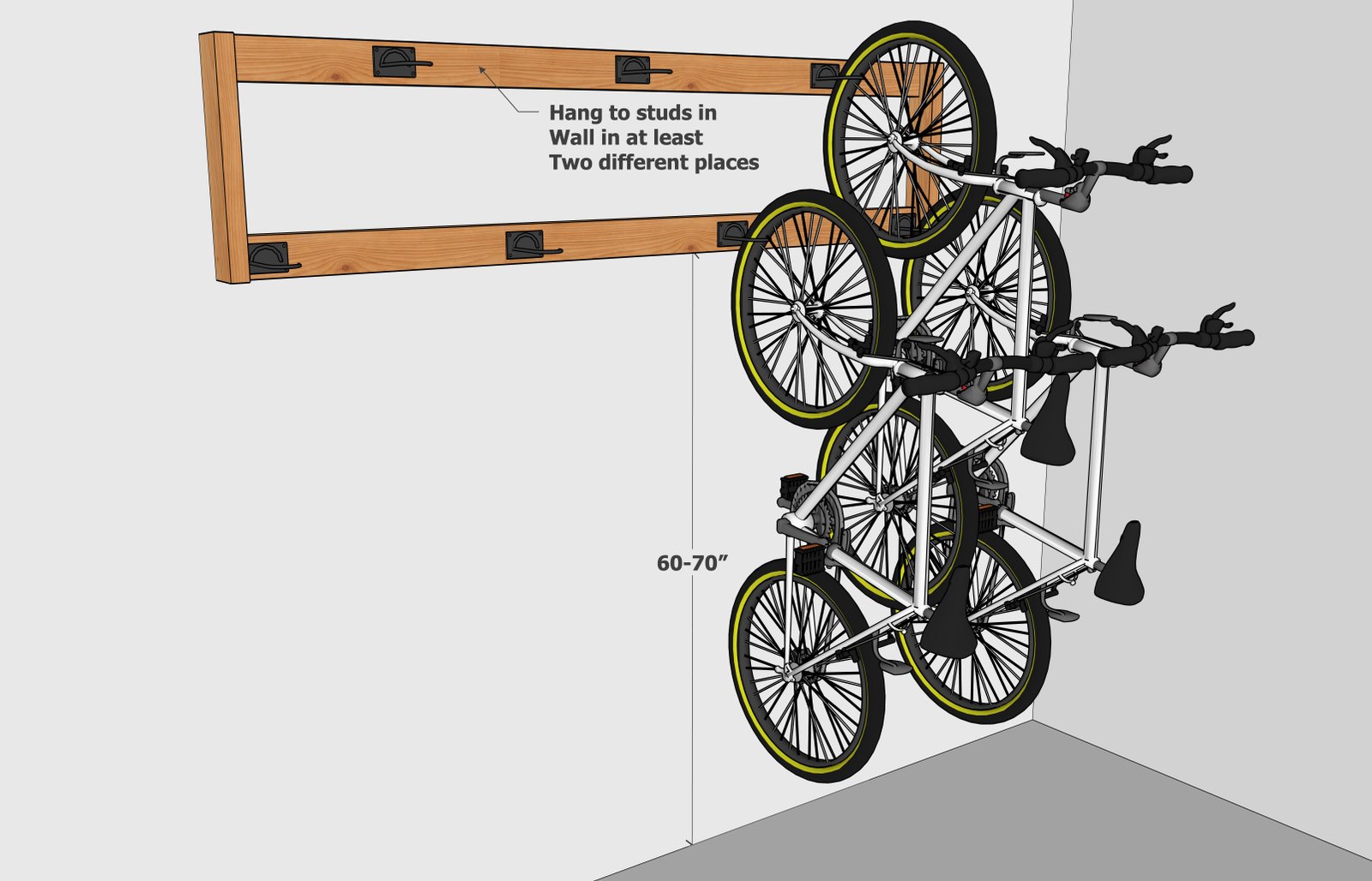 Spacing Saving Wall Bike Rack — step 3