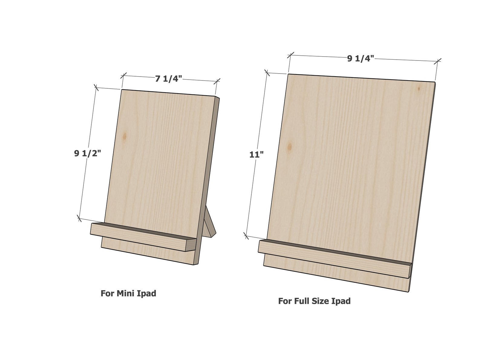 Tablet Stand dimension diagram 1