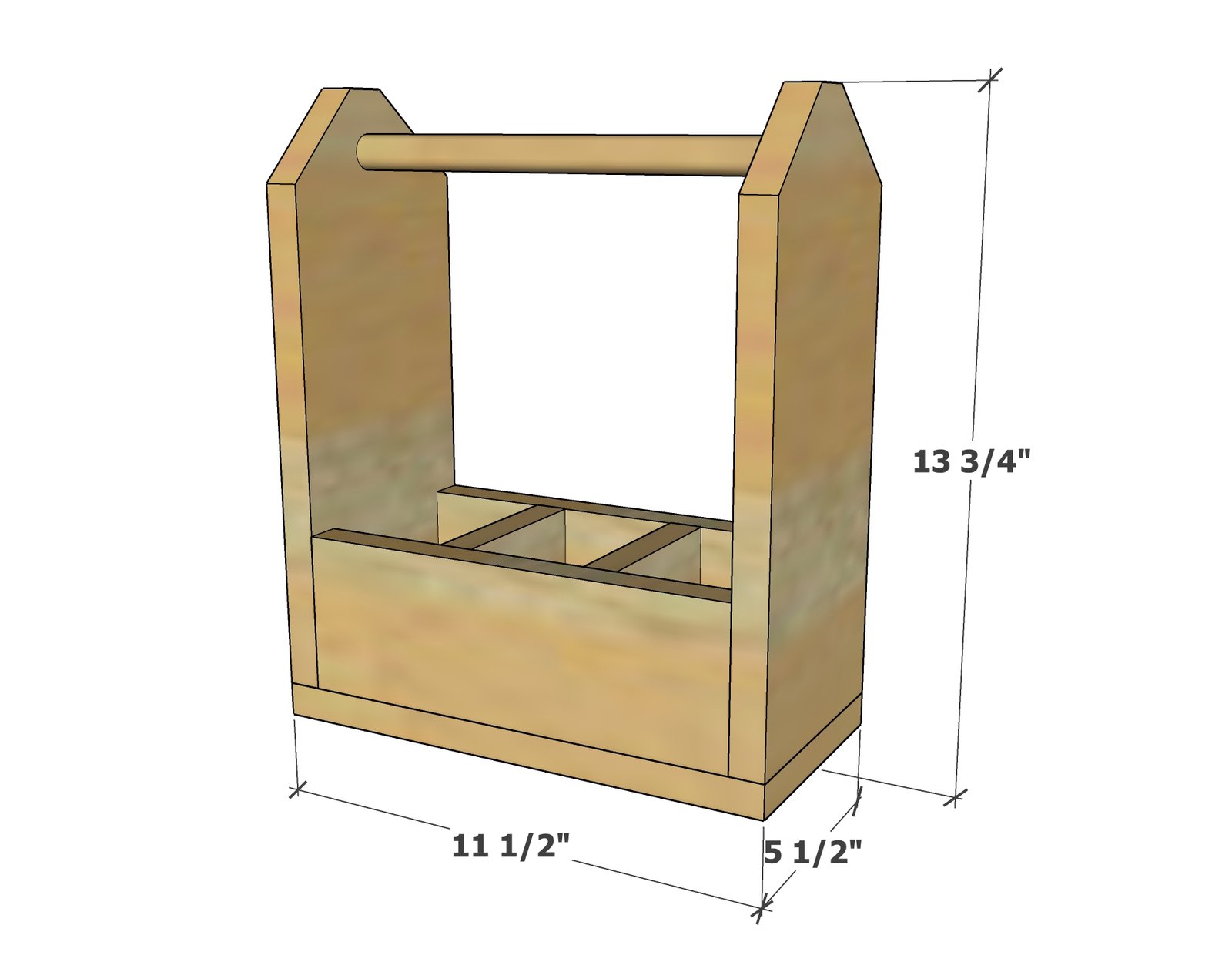 Wood Bottle Caddy for Cider dimension diagram 1