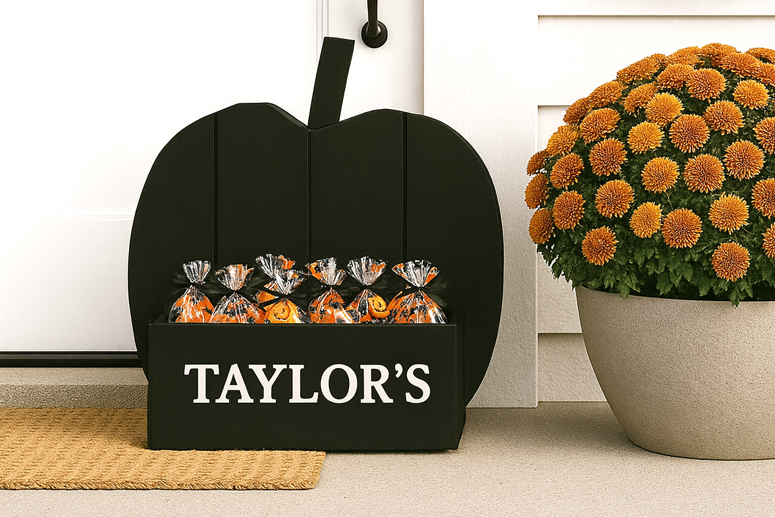 Wood Pumpkin Treat Holder