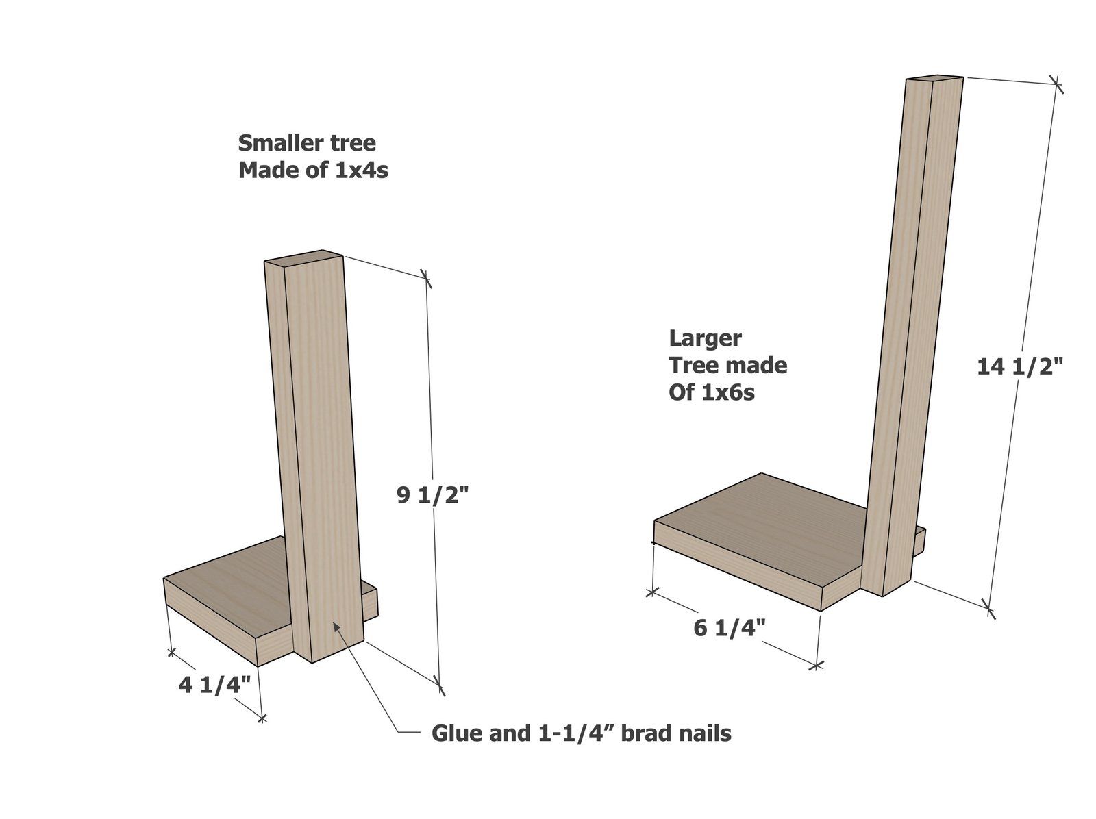 Wooden Christmas Tree Candle Holders — step 1