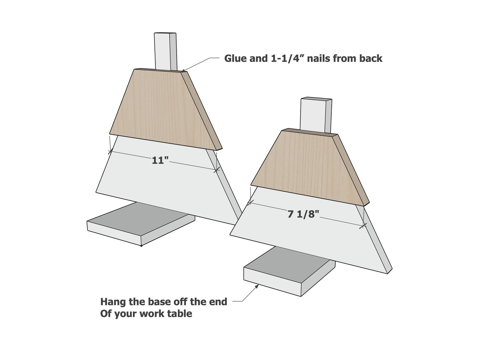 Wooden Christmas Tree Candle Holders — step 3