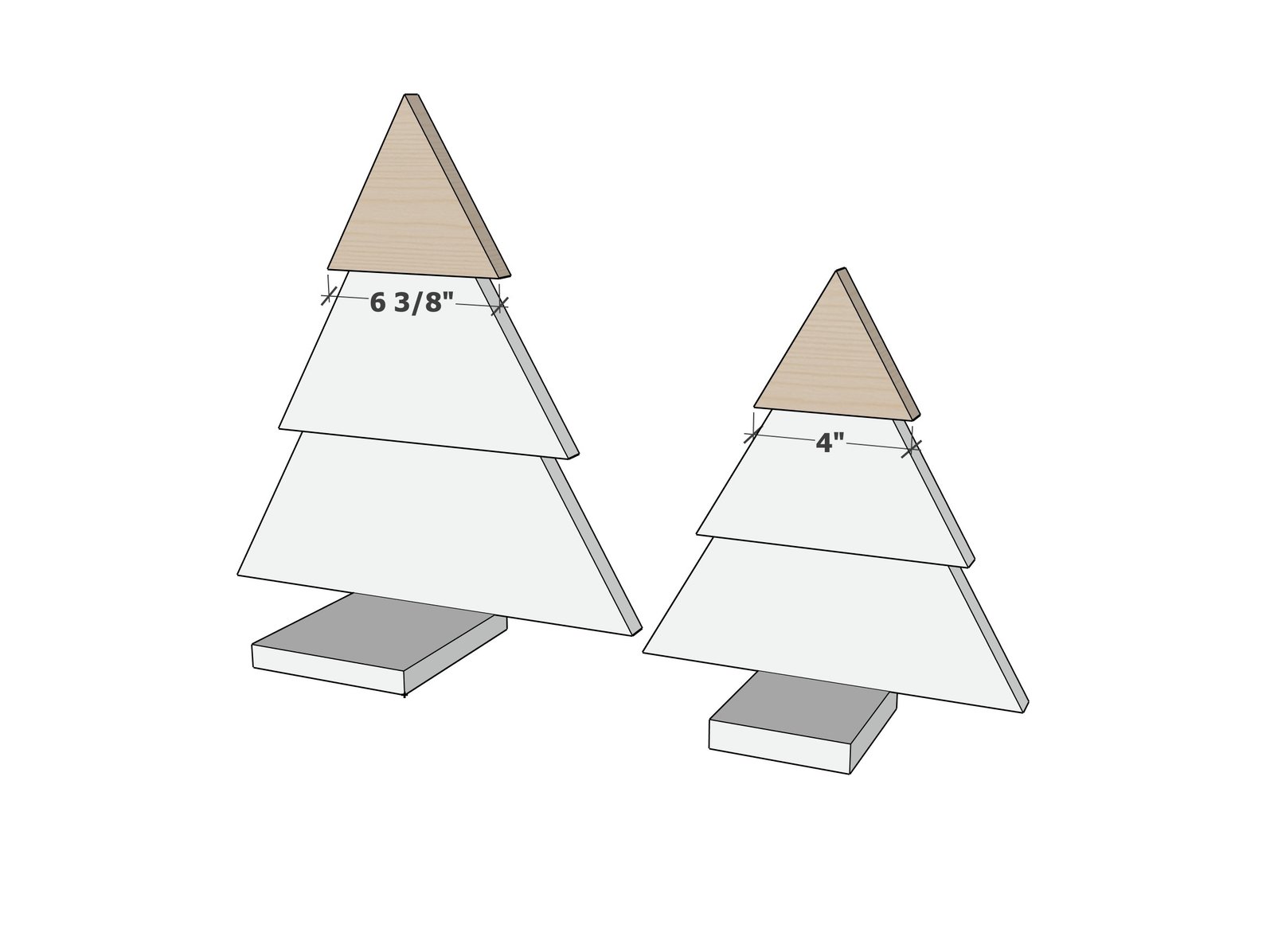 Wooden Christmas Tree Candle Holders — step 4
