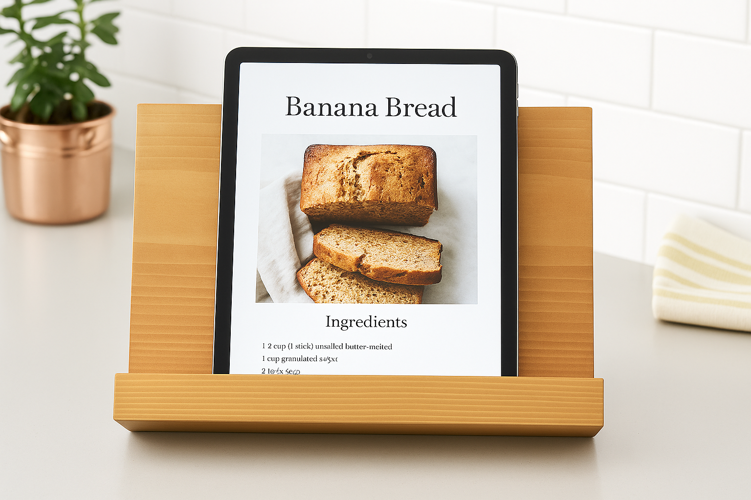 Wooden Tablet or Cookbook Stand