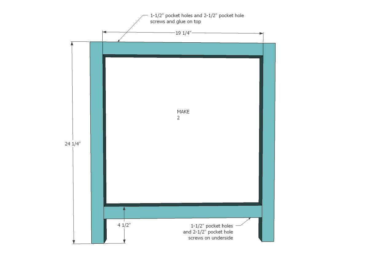 X End Table — step 1