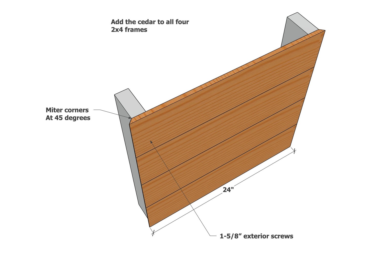 Double Cedar Planter Bench — step 2