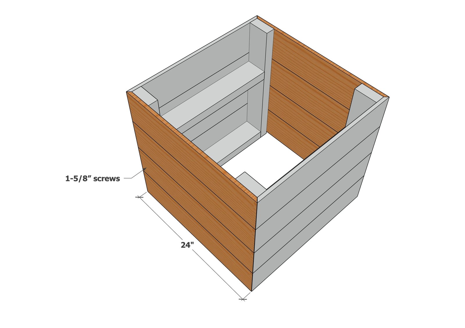 Double Cedar Planter Bench — step 3