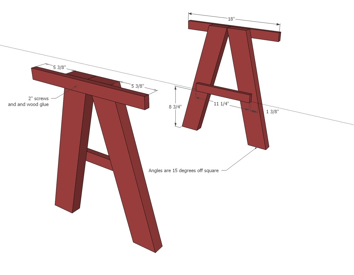 Double Trestle Play Table — step 1