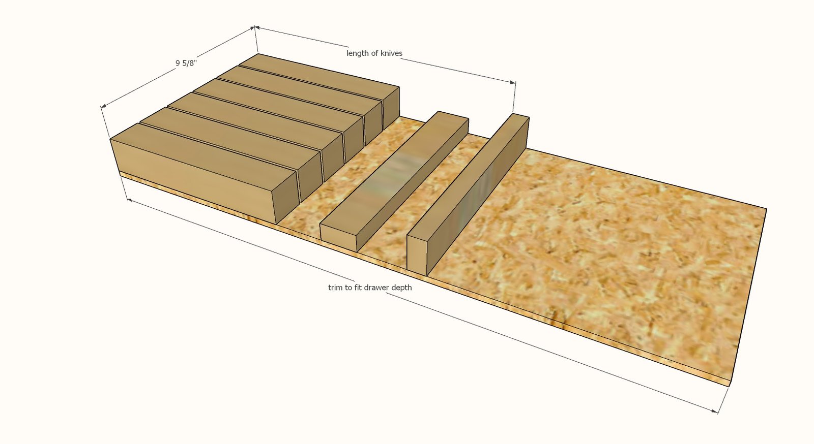 In Drawer Knife Block dimension diagram 1