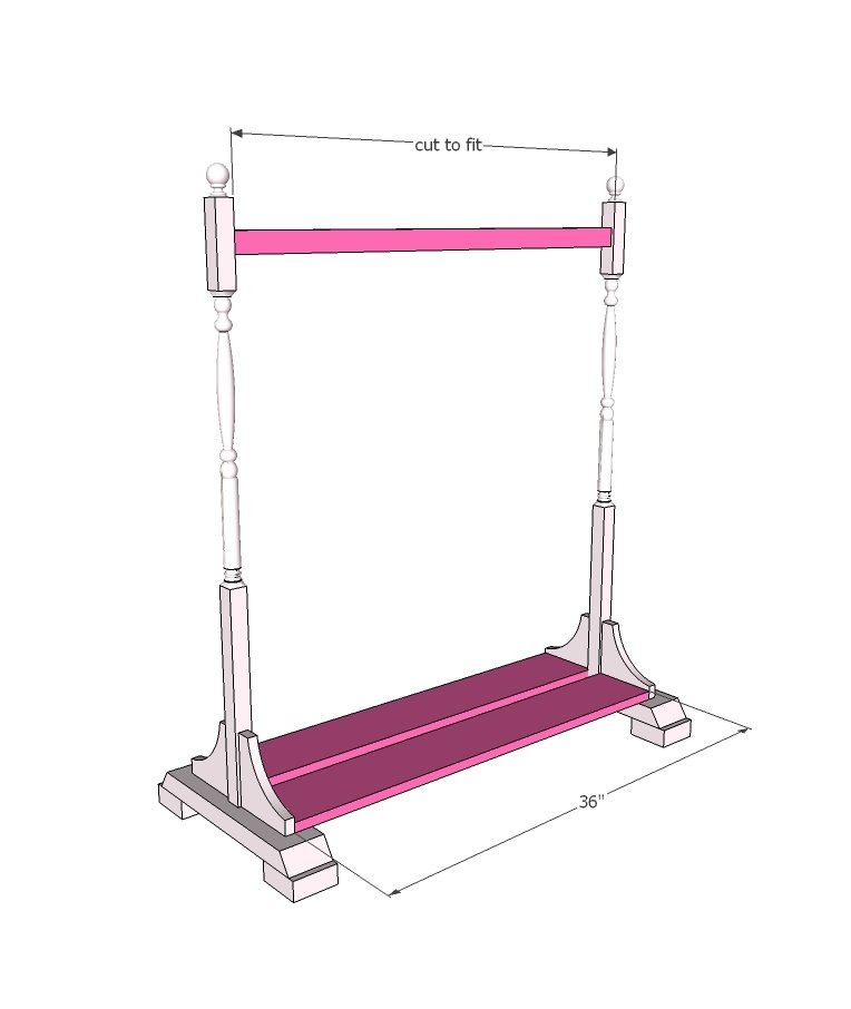Dress Up Closet from Stair Spindles — step 4