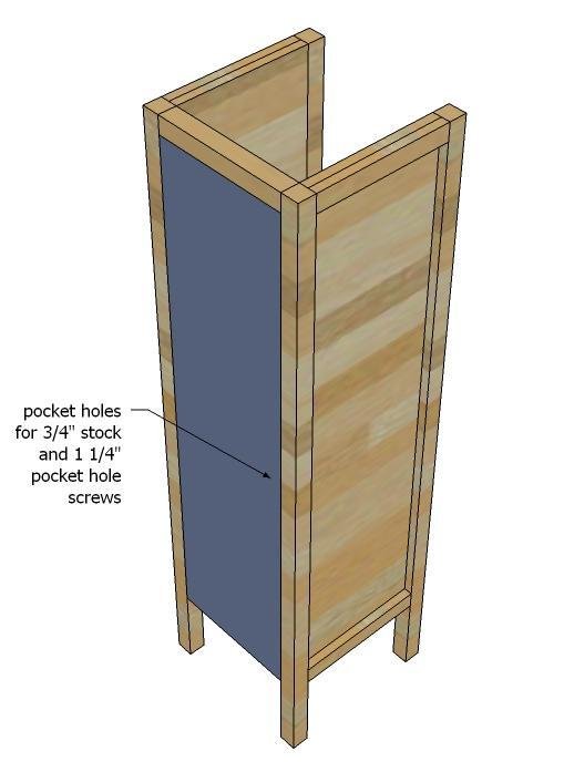 Dresser Bookshelf Support for Board and Batten Bunk System — step 4