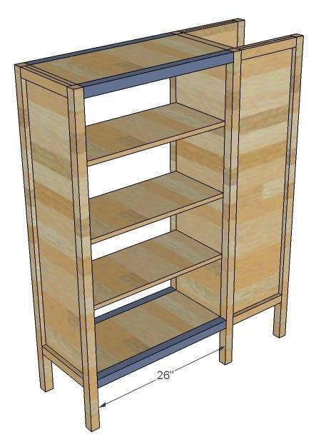 Dresser Bookshelf Support for Board and Batten Bunk System — step 6