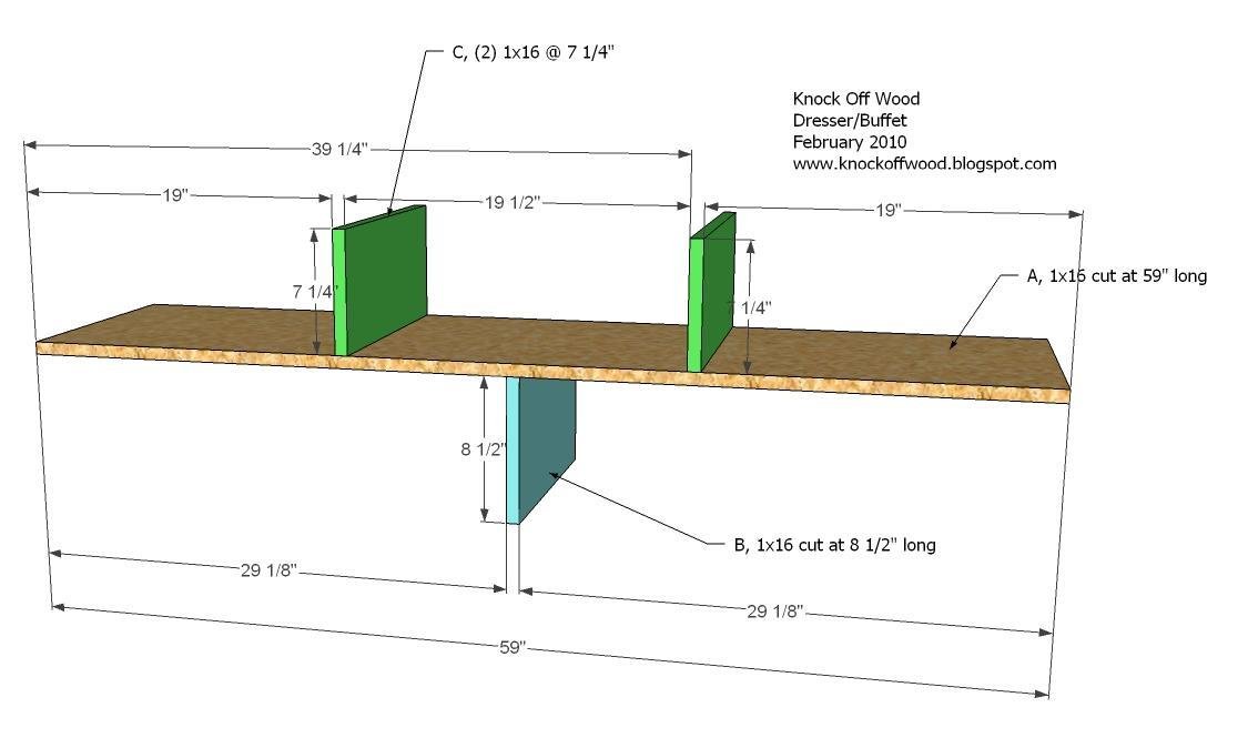 Dresser with Open Bottom Shelf — step 1