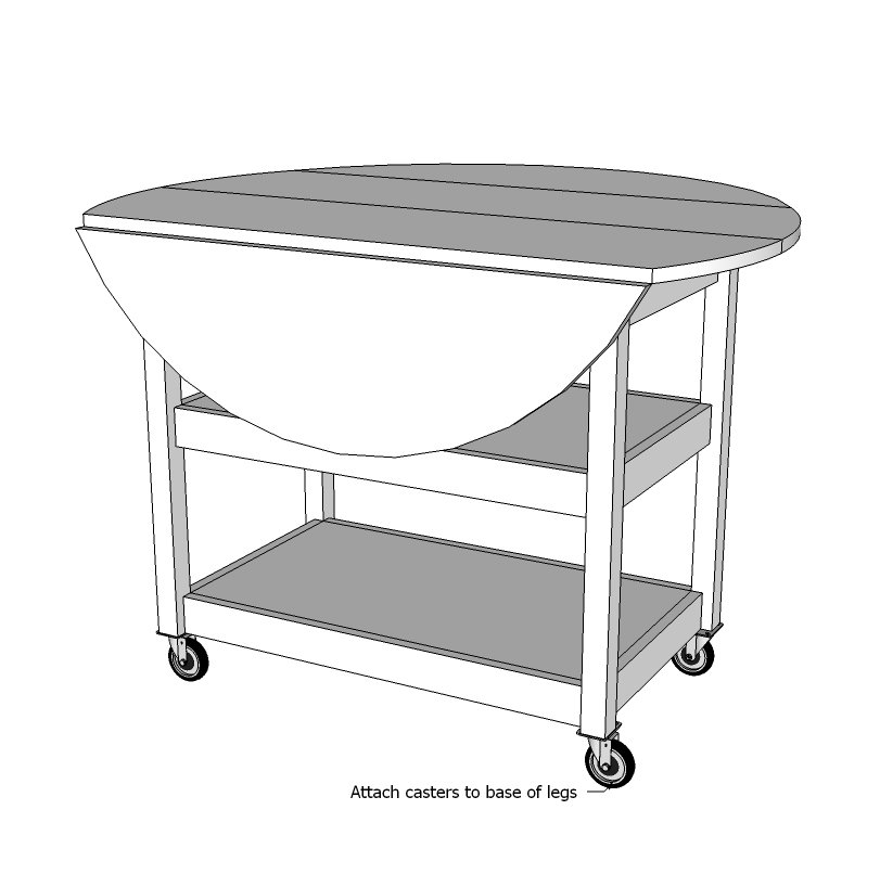 Drop Leaf Round Storage Table — step 7