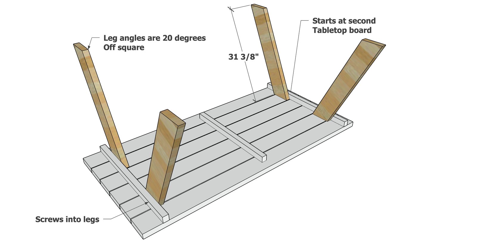 Easiest to Build Picnic Table Plans with Free PDF — step 2