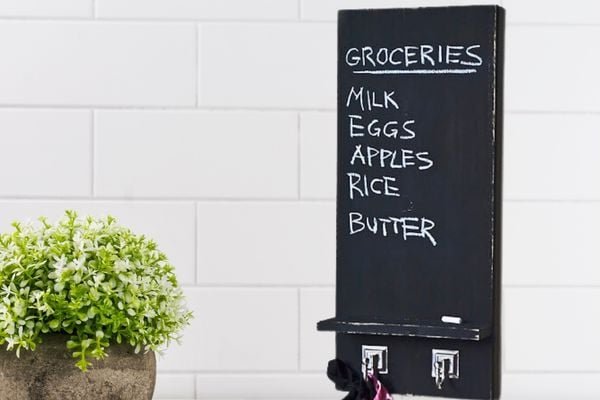 Easiest Chalkboard Shelf from Scraps