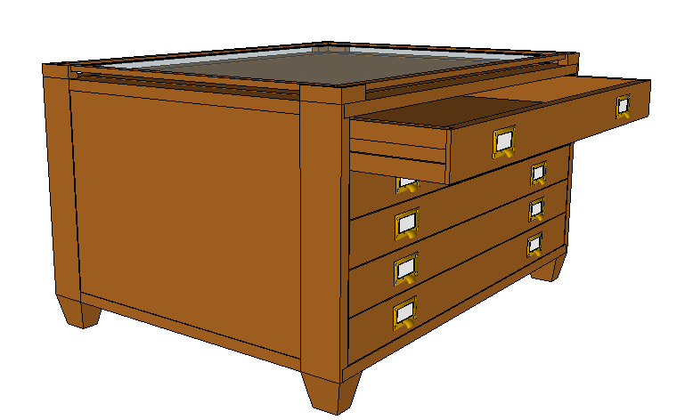 East Fork Map Cabinet / Occasional Table with Safety Glass Top — step 6