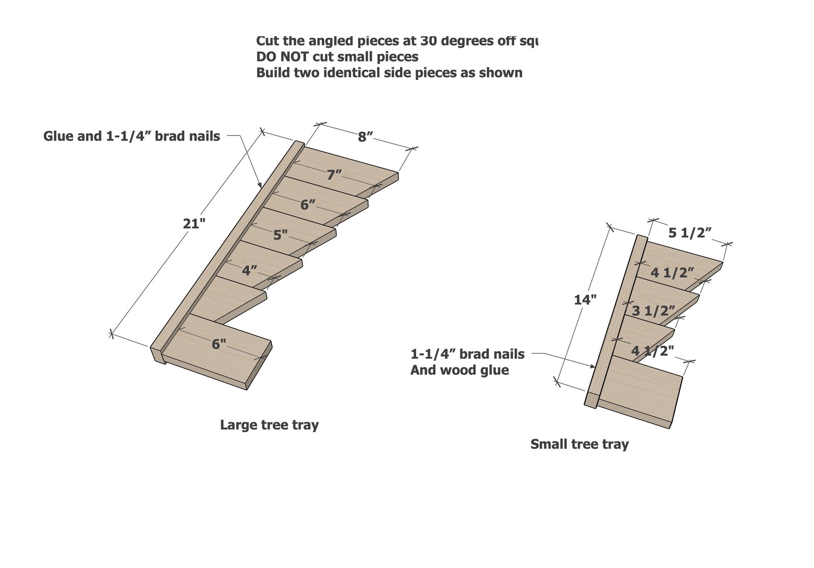 Easy 1x4 Christmas Tree Tray — step 1
