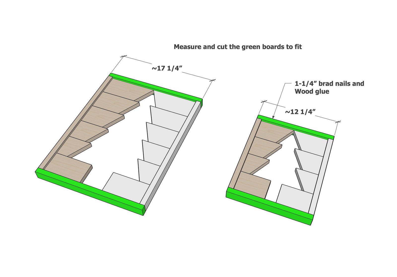 Easy 1x4 Christmas Tree Tray — step 2