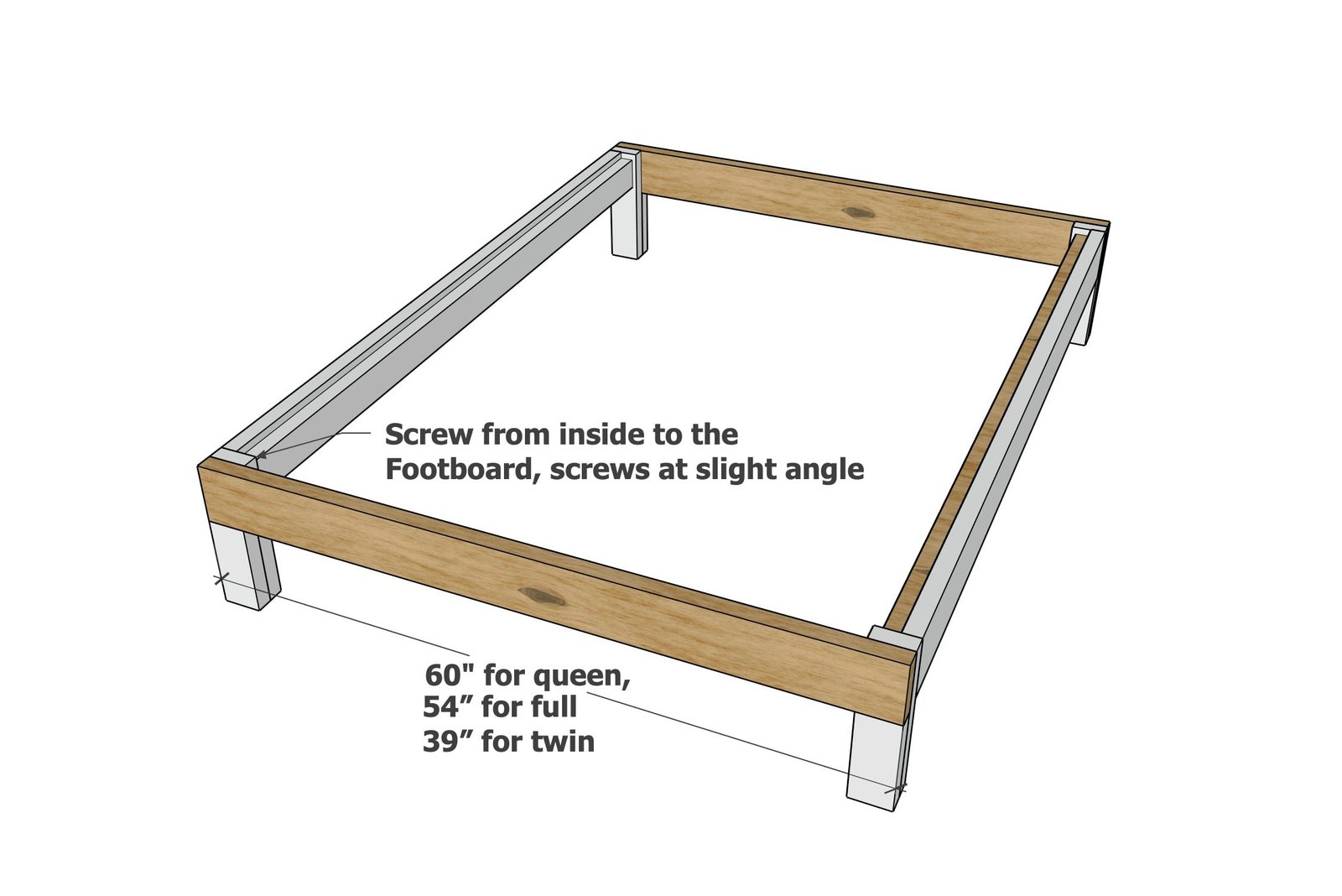 Easy 2-Tool Platform Bed Frame ( for All Sizes) — step 4