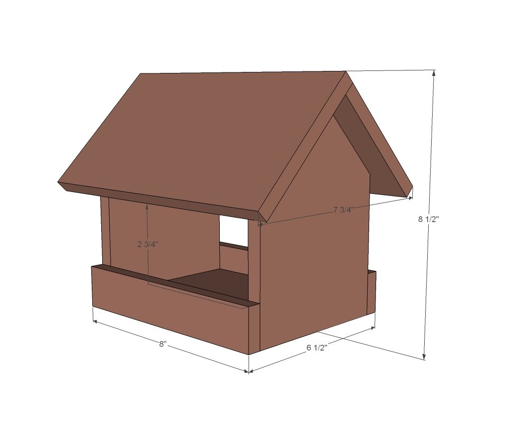 Easy $5 Cedar Bird Feeder dimension diagram 1