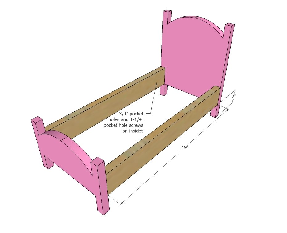 Easy Build American Girl Doll Bed — step 2