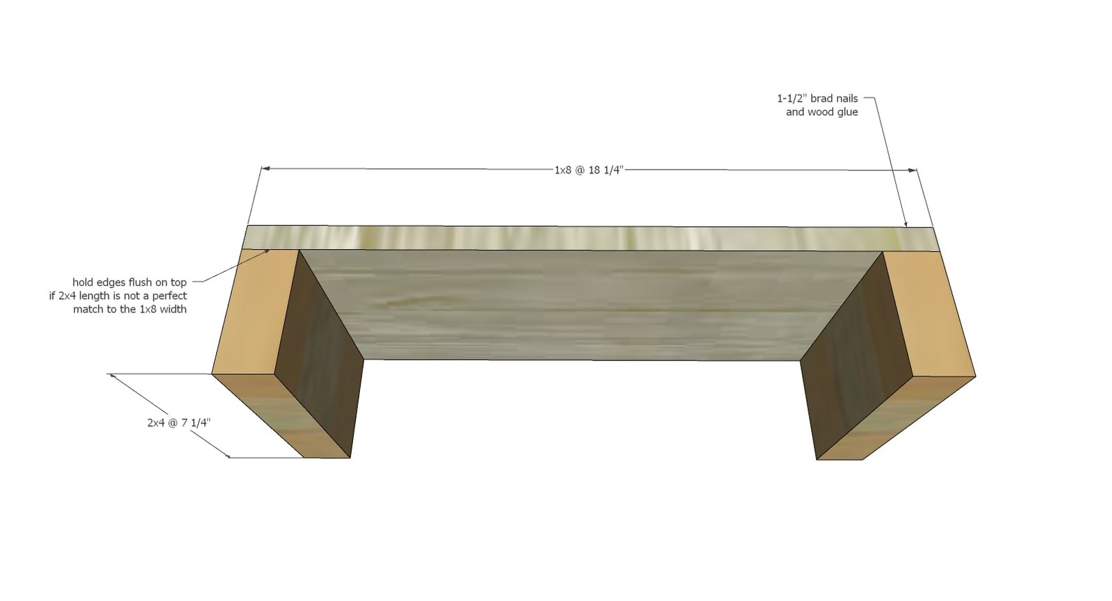 Easy Build End Table or Nightstand with Drawer — step 1