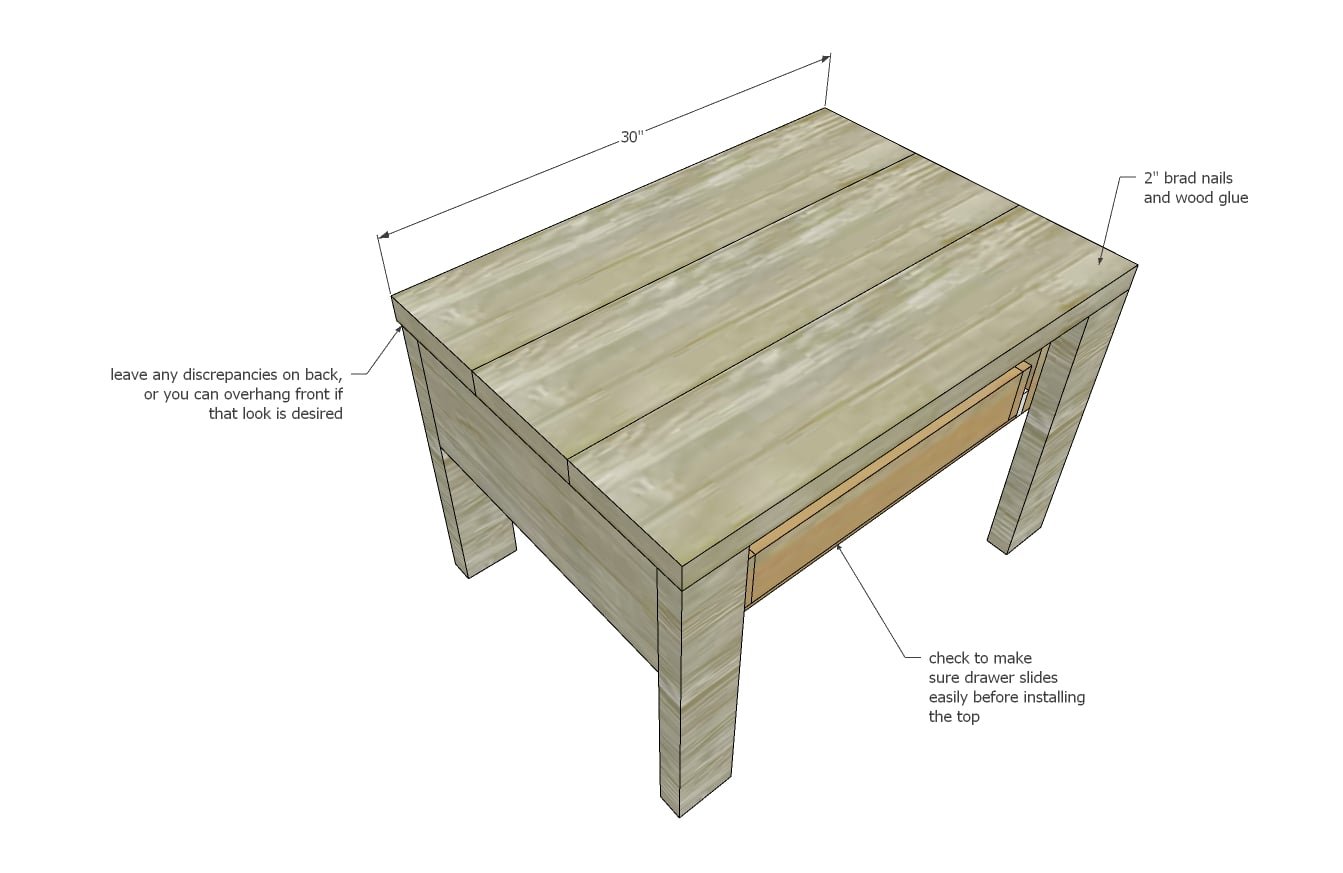 Easy Build End Table or Nightstand with Drawer — step 6