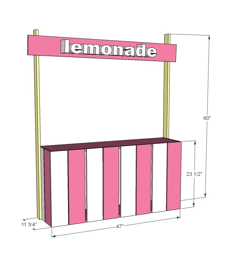 EASY BUILD Lemonade Stand dimension diagram 1