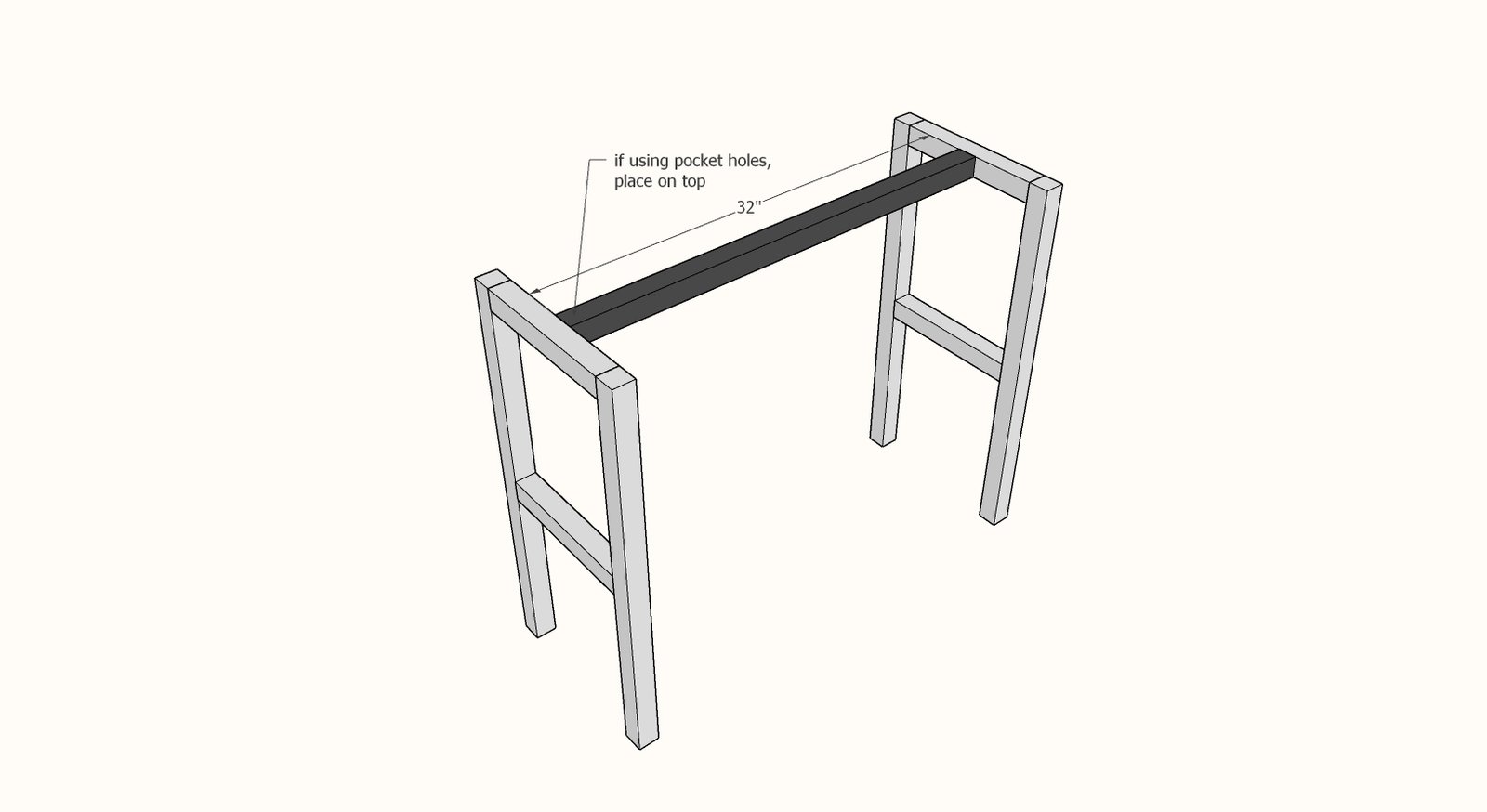 Easy to Build Small Modern Desk or Modern Keyboard Stand — step 2