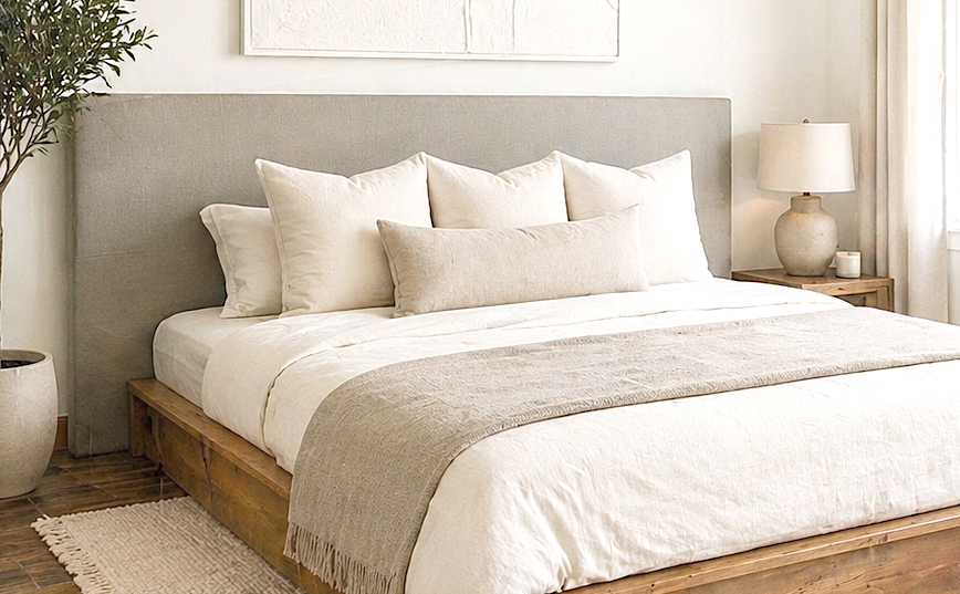 Easy DIY Floor Standing Headboard