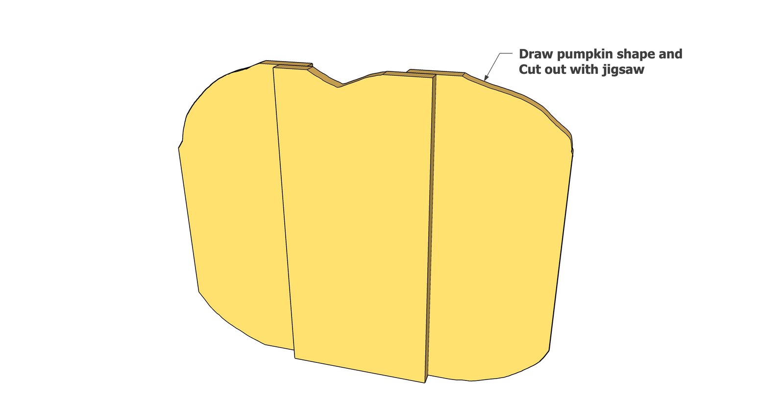 Easy Fence Picket Wood Pumpkin Decor — step 2