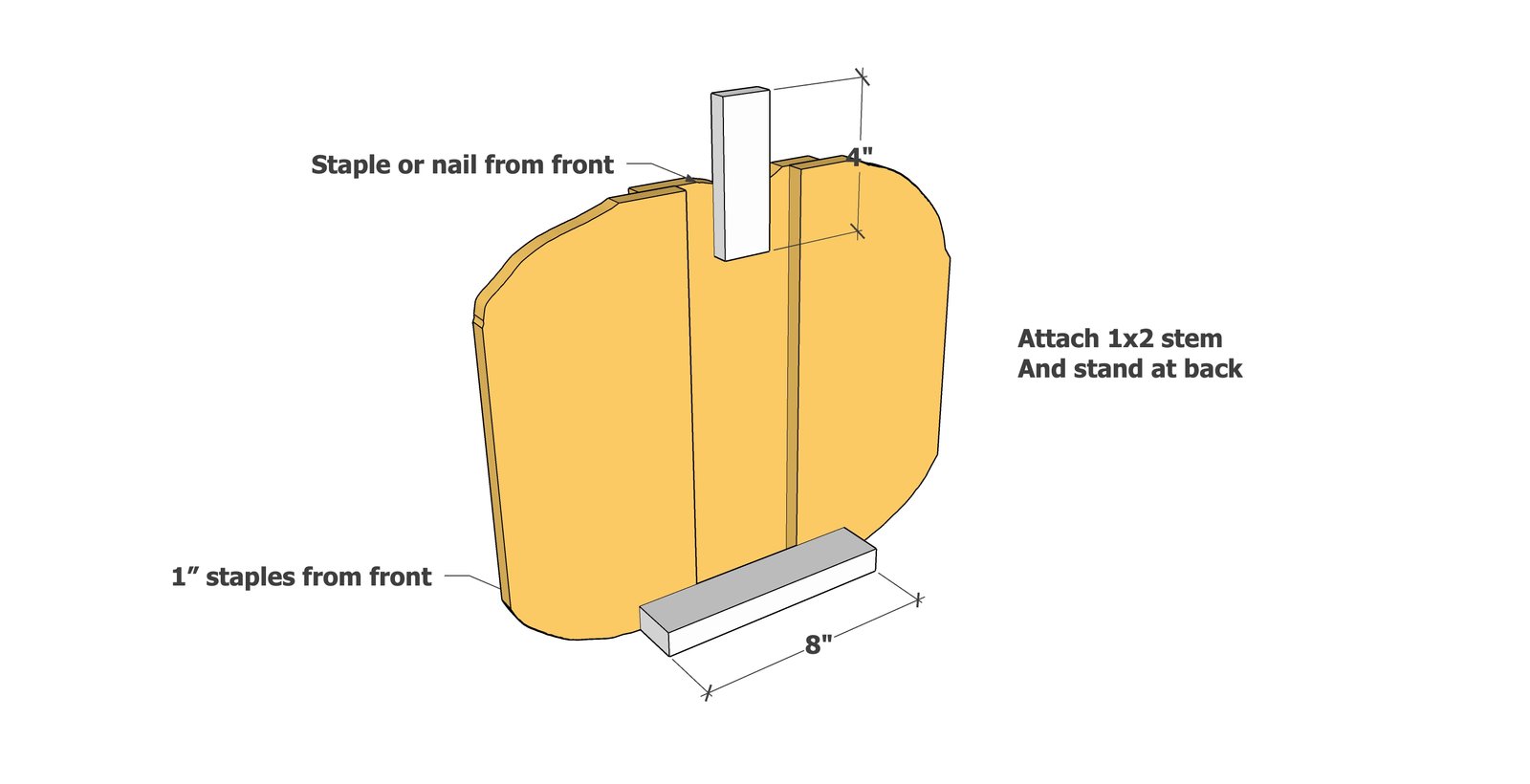 Easy Fence Picket Wood Pumpkin Decor — step 3