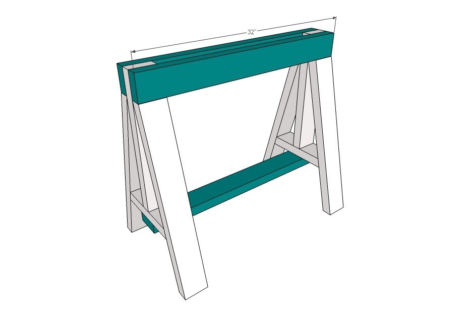 Easy Heavy Duty 2x4 Sawhorses — step 3
