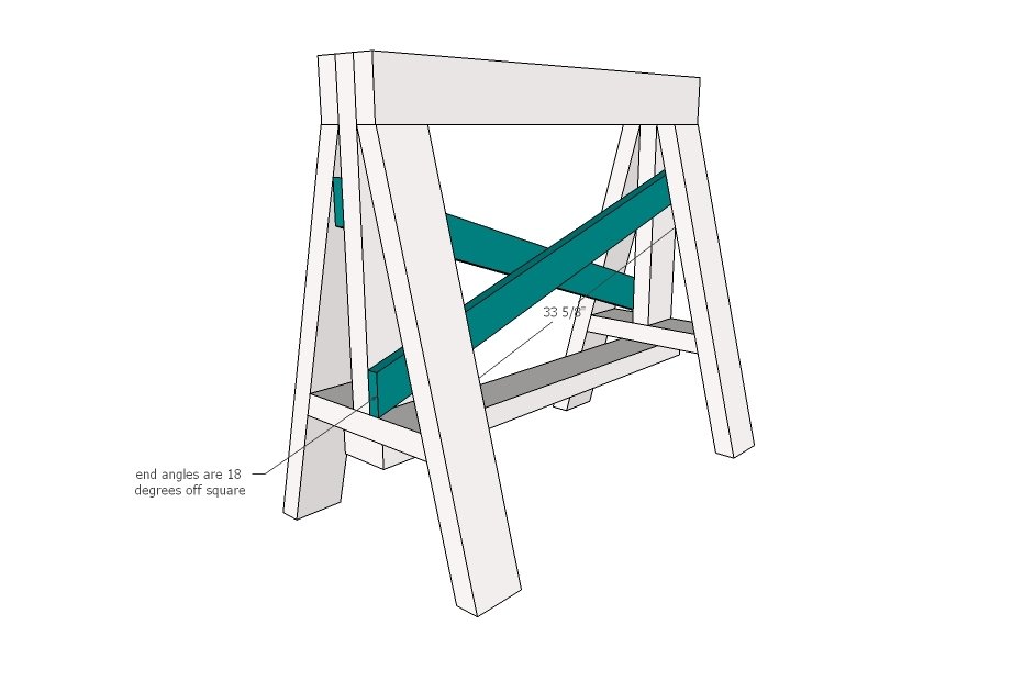 Easy Heavy Duty 2x4 Sawhorses — step 4