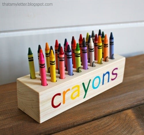 Easy Scrap Wood Crayon or Pencil Block Holder