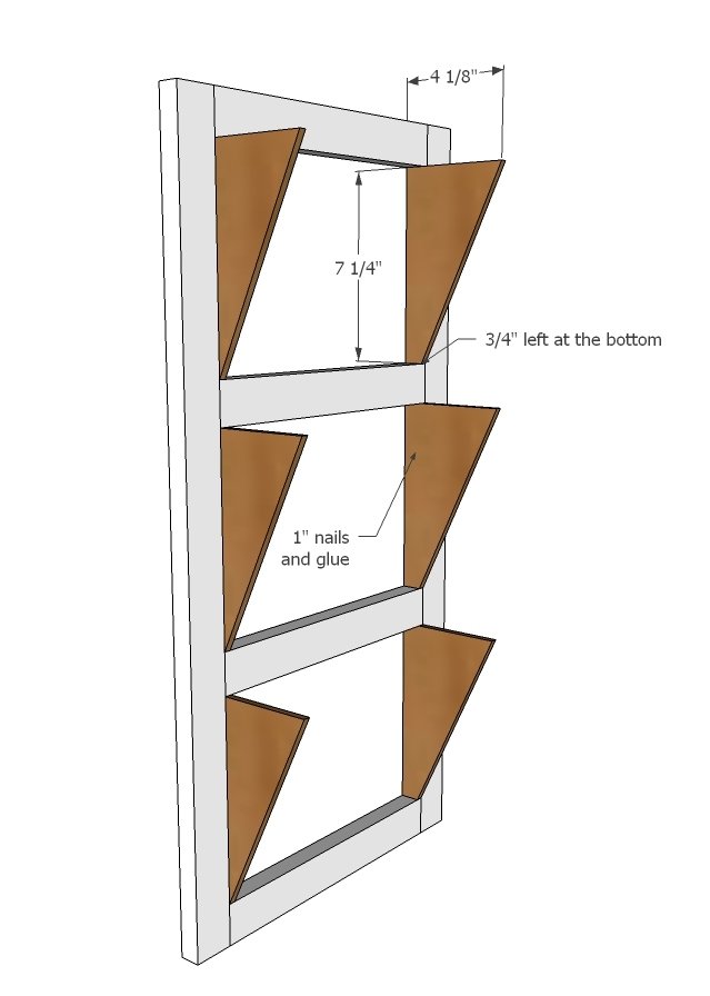 Easy Wall Mail or Magazine Bin Shelf — step 2