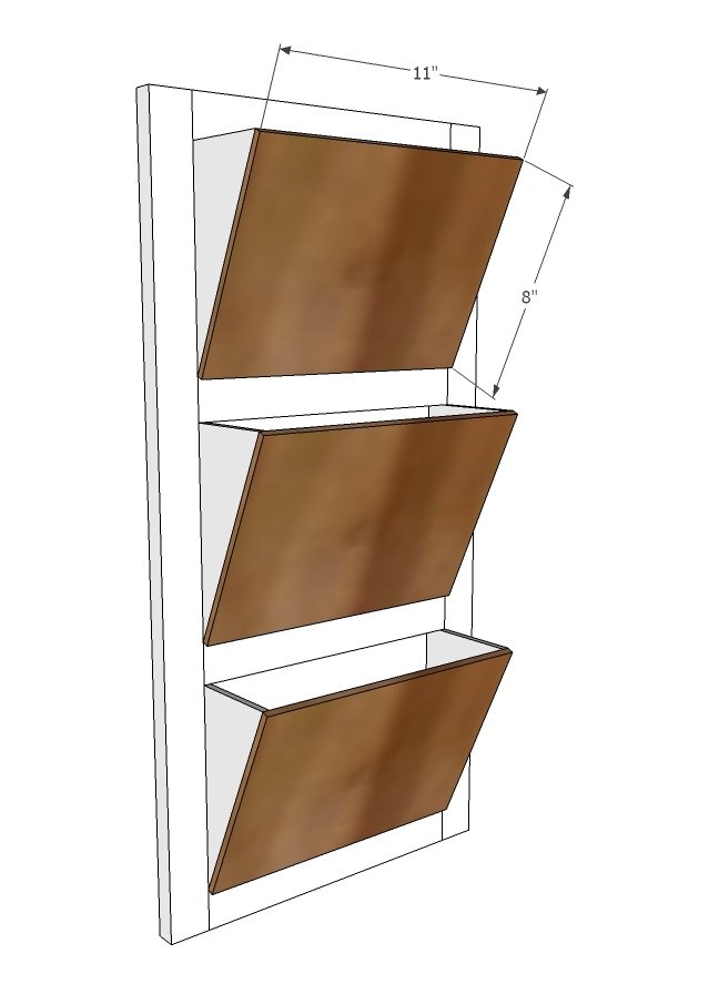 Easy Wall Mail or Magazine Bin Shelf — step 3