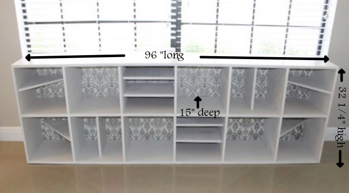 Eclectic Bookshelf dimension diagram 1
