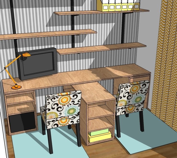 Eco Modular Office Desktop made with PureBond Plywood