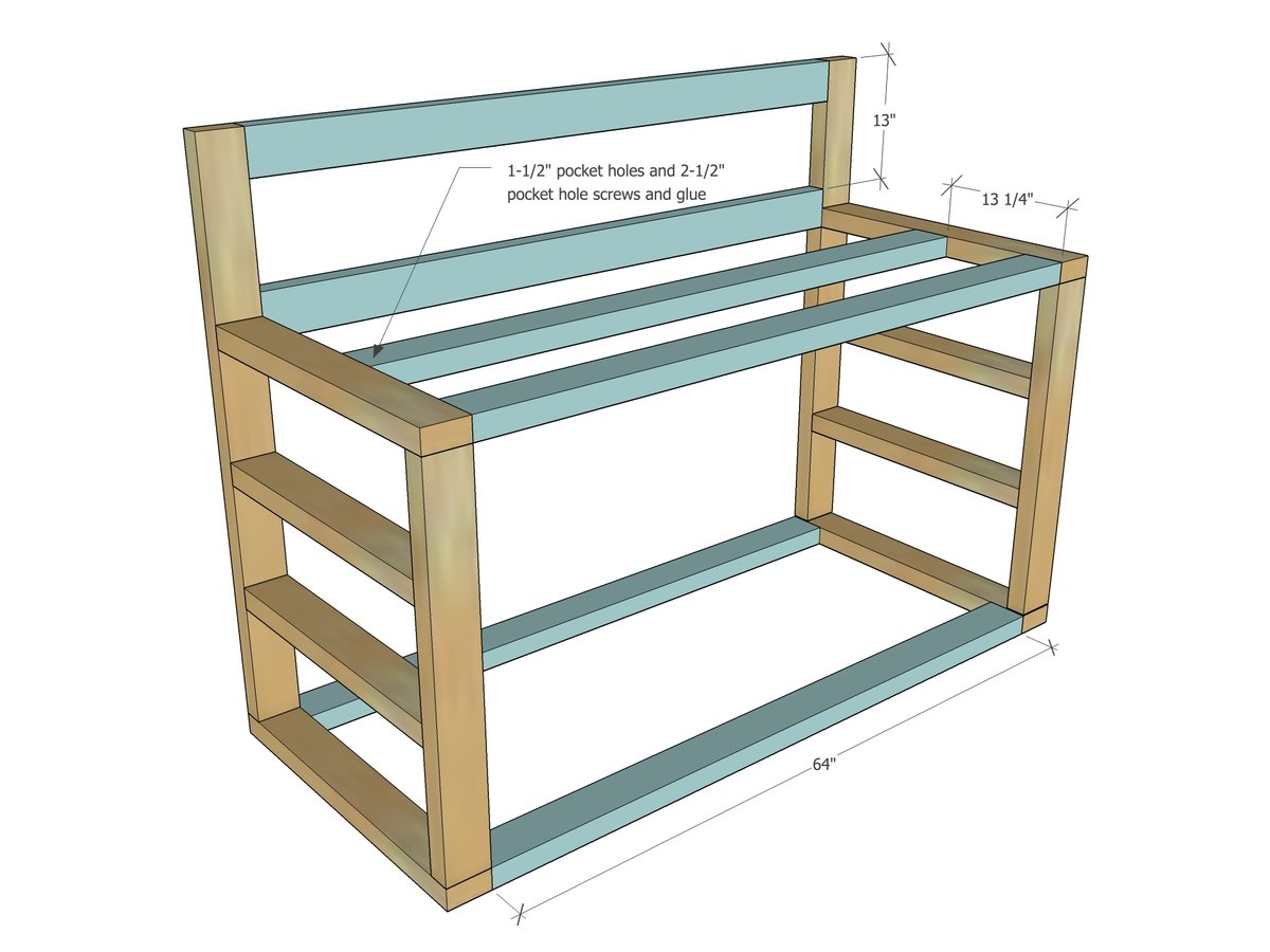 Enclosed Workbench with Wood Storage — step 2