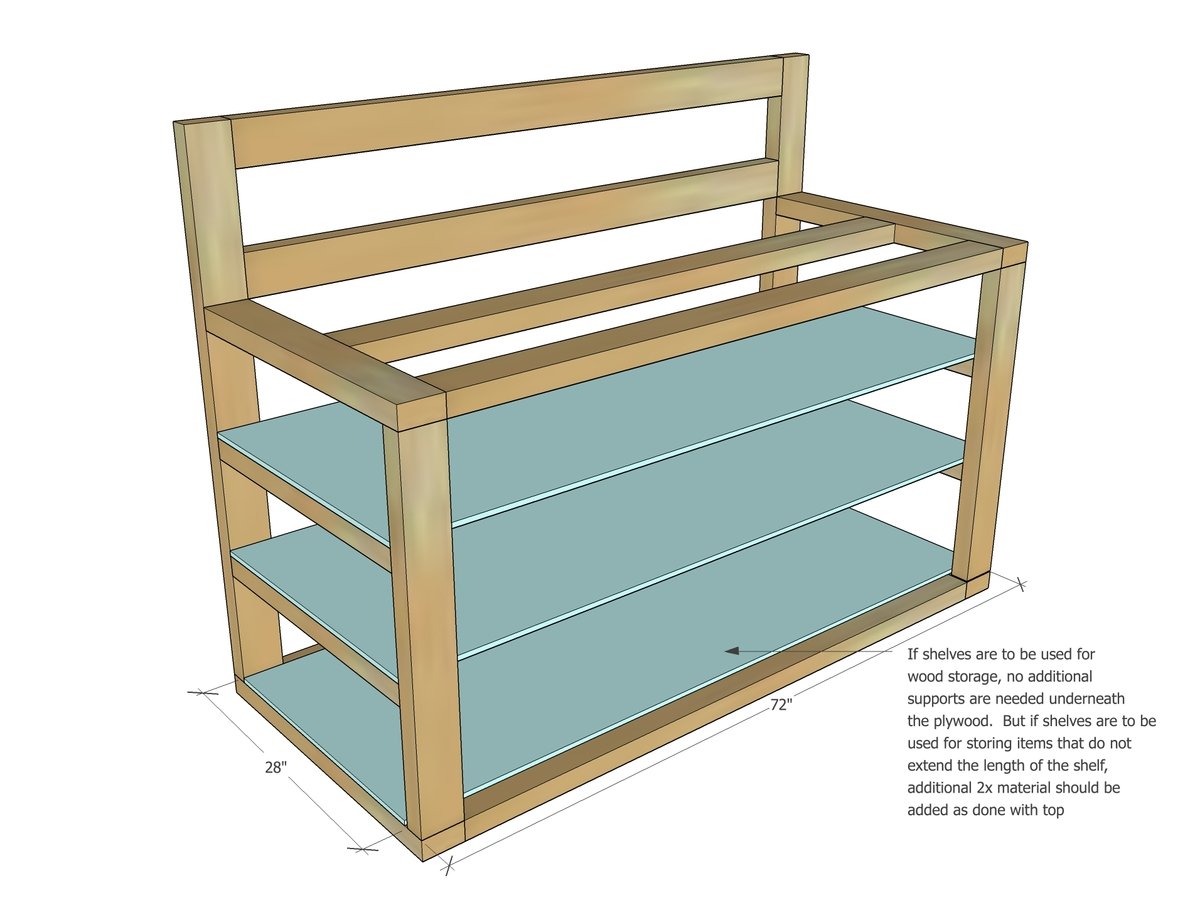 Enclosed Workbench with Wood Storage — step 3