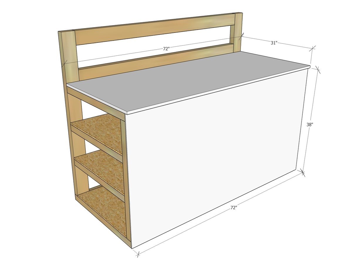 Enclosed Workbench with Wood Storage — step 4