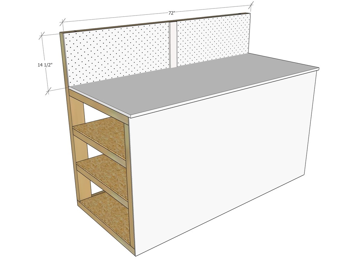 Enclosed Workbench with Wood Storage — step 5