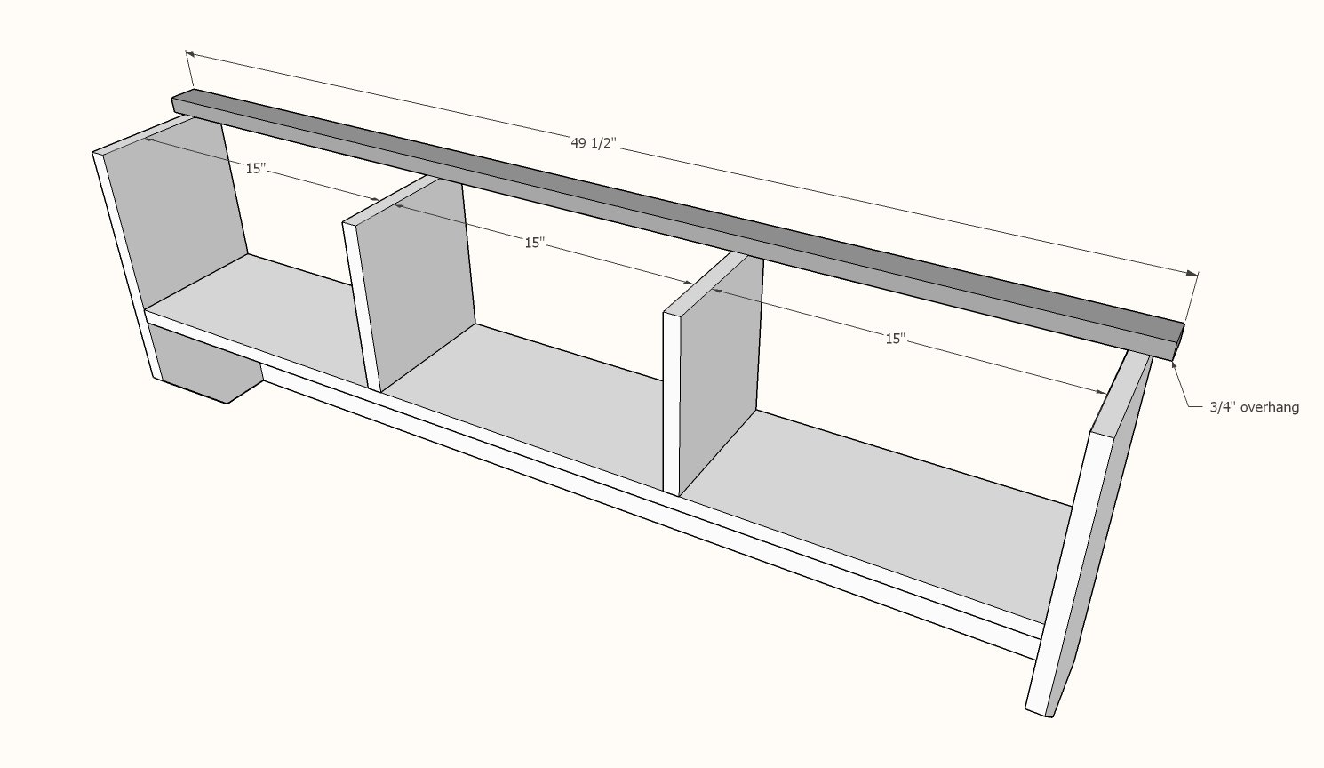 Entryway Bench and Storage Shelf with Hooks — step 12